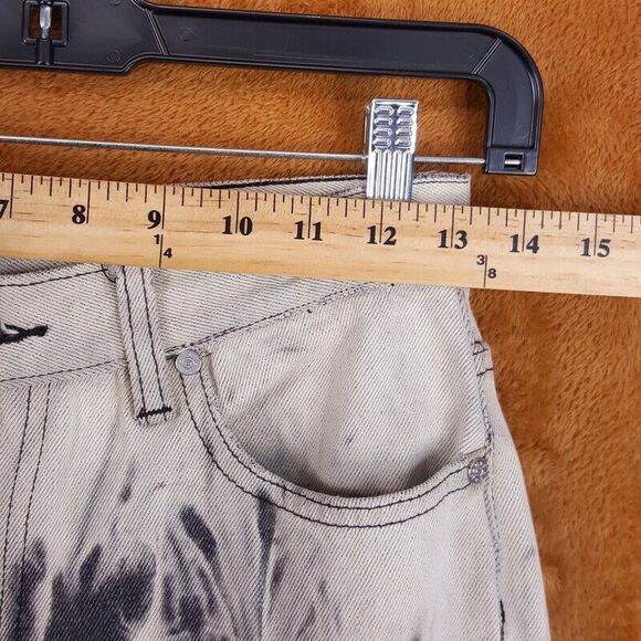 UNIF Jeans Womens Size 26 Cream Acid Wash Straight Leg Baggy - Picture 4 of 8